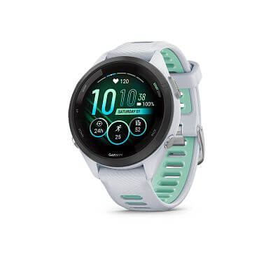 Garmin Forerunner® 265S, luneta Black, pouzdro Whitestone, řemínek silicone White/Neo