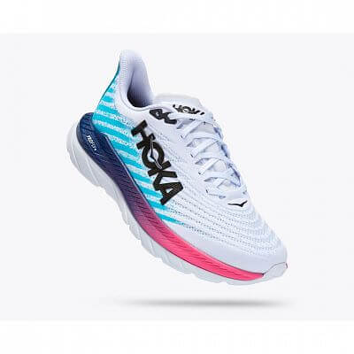 Hoka One One Mach 5 M white / scuba blue