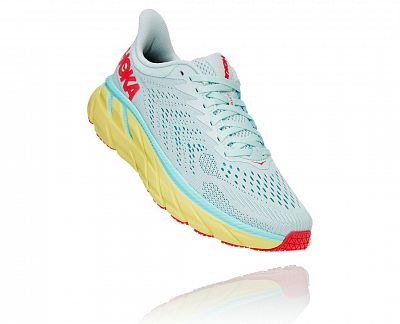 Hoka One One W Clifton 7 morning mist / hot coral