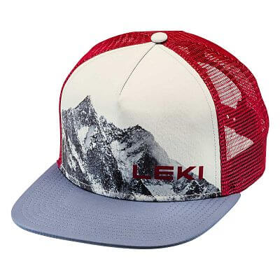 Leki Logo Cap, warm grey dark-tamarillo-dark denim, one size