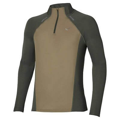 Mizuno Active DryAeroFlow Hybrid Long Sleeve Top M forest night