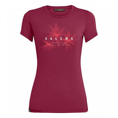 Salewa Lines Graphic Dry T-Shirt W rhodo red melange