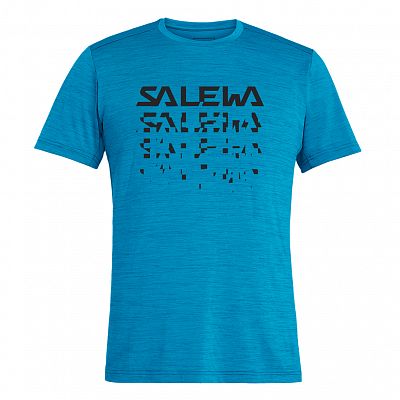 Salewa Puez Hybrid 2 Dry S/S Tee M blue danube melange