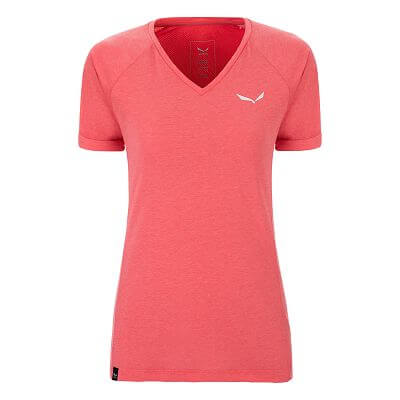 Salewa Puez Melange Dry V-Neck S/S Tee W calypso coral melange