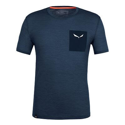 Salewa Pure Logo Pocket AM T-Shirt M dark denim