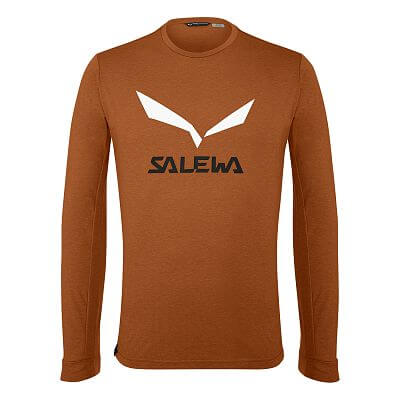 Salewa Solid Logo Dry M L/S Tee autumnal melange