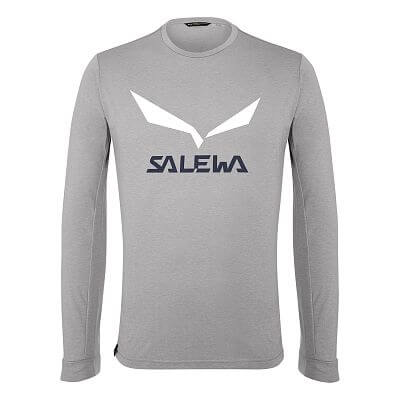 Salewa Solid Logo Dry M L/S Tee heather grey