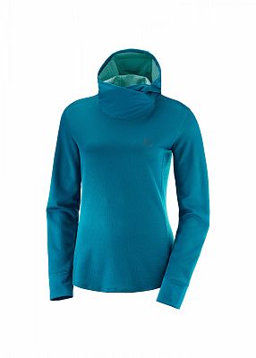 SALOMON Agile LS Hoodie W deep lagoon heather