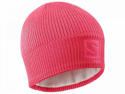 SALOMON Logo Beanie calypso coral/teaberry