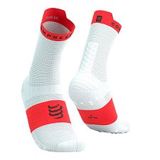 Compressport Pro Racing Socks V4.0 Run High white/fluo red