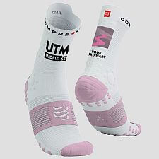 Compressport Pro Racing Socks V4.0 Trail - UTMB 2025 white/roseate