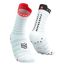 Compressport Pro Racing Socks V4.0 Ultralight Run High white/fluo red/black