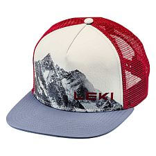 Leki Logo Cap, warm grey dark-tamarillo-dark denim, one size