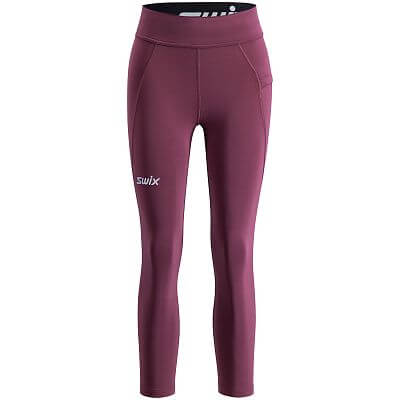 Swix elasťáky Pace High Waist Cropped Tights W plum