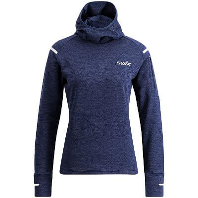 Swix mikina Pace Midlayer Hooded W Dark Navy